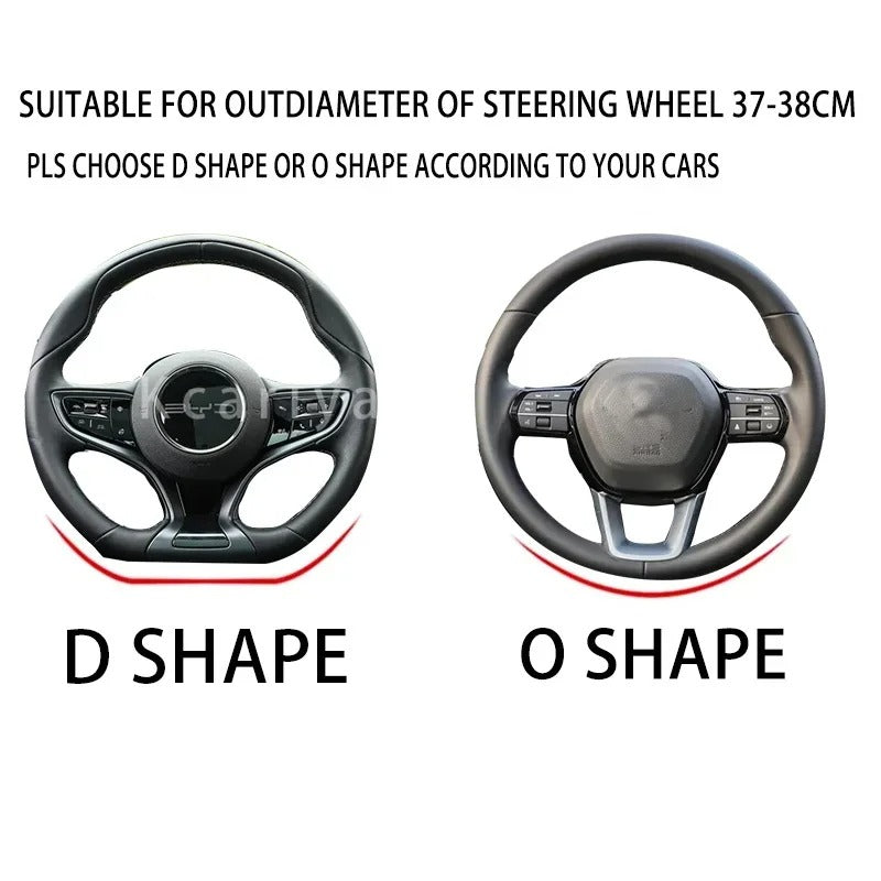 PU Leather Steering Wheel Cover – 38cm Universal Non-Slip Grip for Cars and SUVs - Delicate Leather  