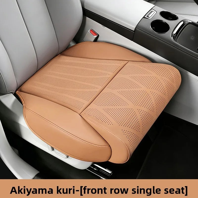 Extended Car Seat Cover with Footrest – Perforated Leather Memory Foam Seat Cushion - Delicate Leather