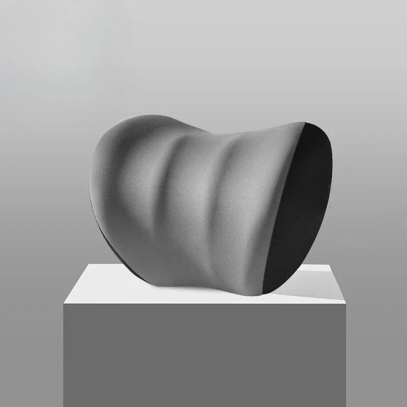 Memory Foam Car Neck & Waist Pillow – Universal Removable Washable Seat Cushion - Delicate Leather
