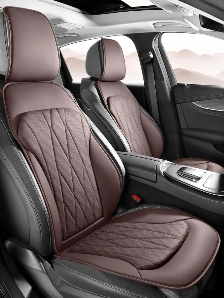 Premium Leather Car Seat Covers – Universal Full Set with Non-Slip Protection - Delicate Leather
