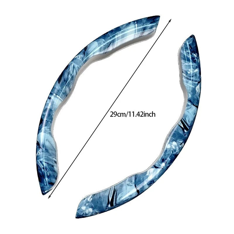 Broken Ice Pattern Steering Wheel Cover 38cm – Universal Ultra-Thin Breathable Non-Slip Car Steering Wheel Protector - Delicate Leather
