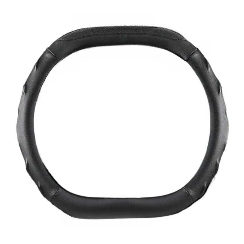 Nappa Leather Steering Wheel Cover 38cm – Universal Anti-Slip Car Steering Grip - Delicate Leather