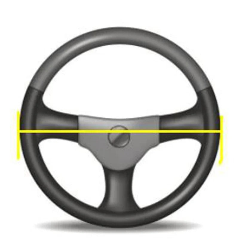 Universal Leather Steering Wheel Cover – Anti-Slip Steering Wheel Protector (37–38 cm) - Delicate Leather