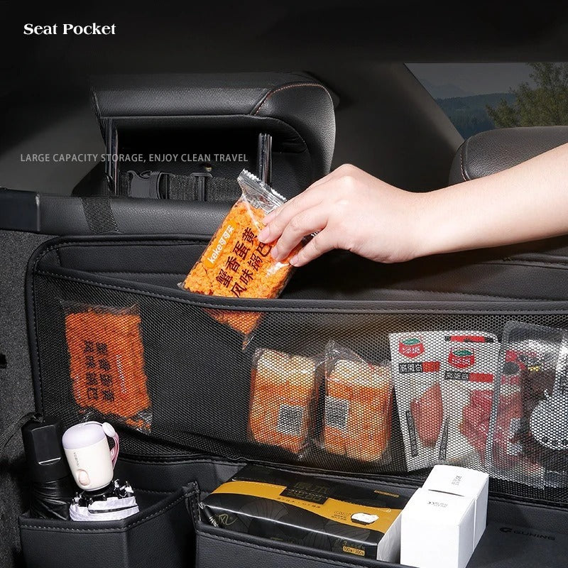 Car Trunk Hanging Storage Organizer – Large Capacity Multi-Pocket Rear Seat Cargo Storage Bag with Leather-Style Finish - Delicate Leather