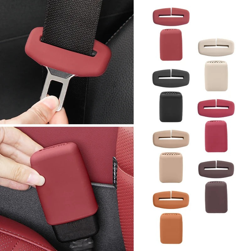 Car Seat Belt Buckle Cover – Silicone Anti-Scratch Interior Protector - Delicate Leather  