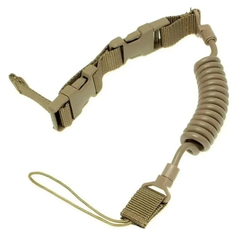 Tactical Anti-Lost Elastic Lanyard Rope - Spring Safety Strap Rope for Key Ring Chain Flashlight Hunting Accessories