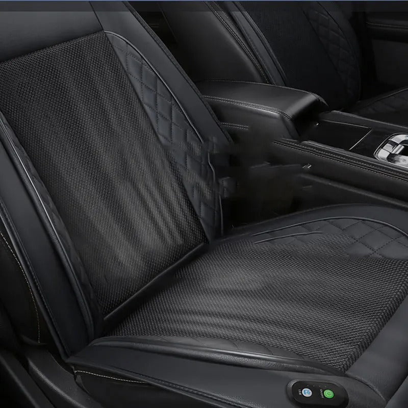 12V Car Cooling Seat Cushion with Built-in Fans – Ventilated Summer Seat Cover with Heat Dissipation and Massage Function - Delicate Leather  