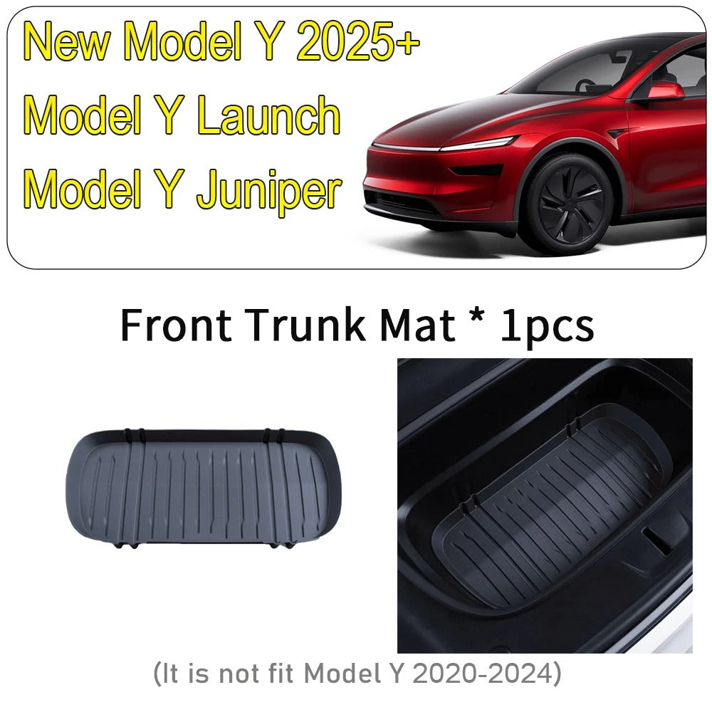 TPE Floor & Trunk Mats Set for Tesla Model Y 2021–2025 & Model 3 Highland – Waterproof, Anti-Slip Liner - Delicate Leather  