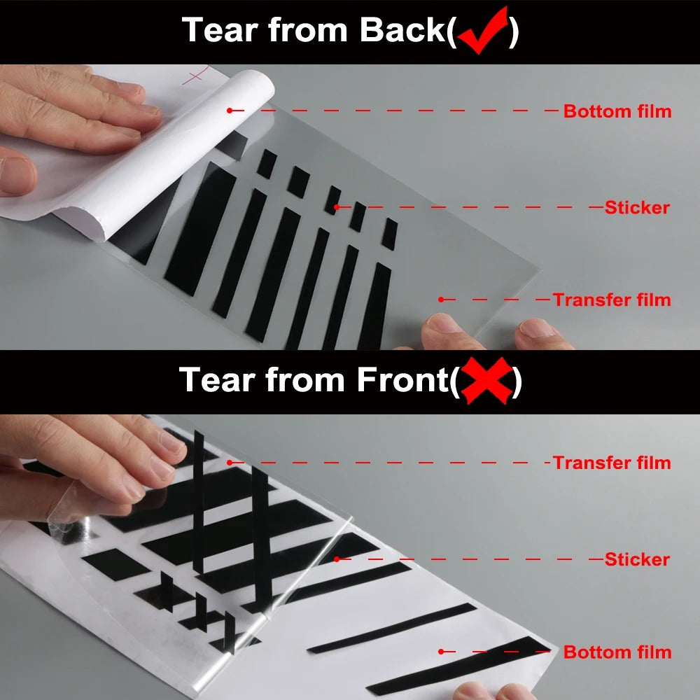 Car Side Sport Stripe Decals – Self-Adhesive PVC Vinyl Body Graphic Stickers - Delicate Leather