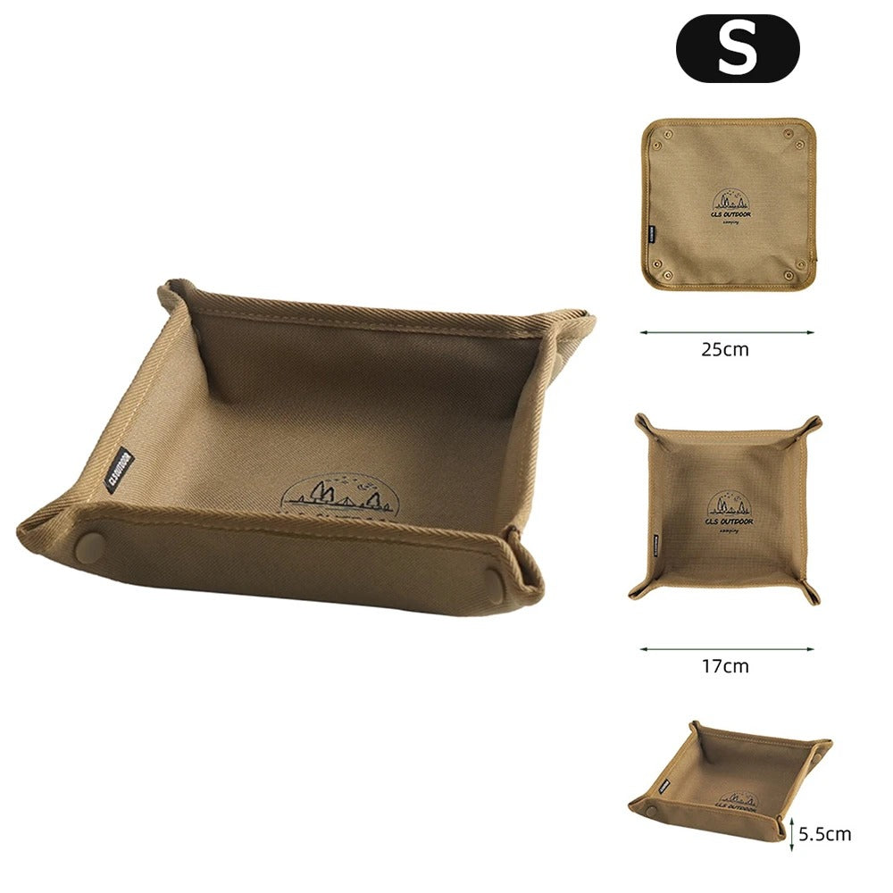 Portable Camping Gadgets Tray Foldable Oxford Storage Box Waterproof Travel Jewelry Sundries Makeup