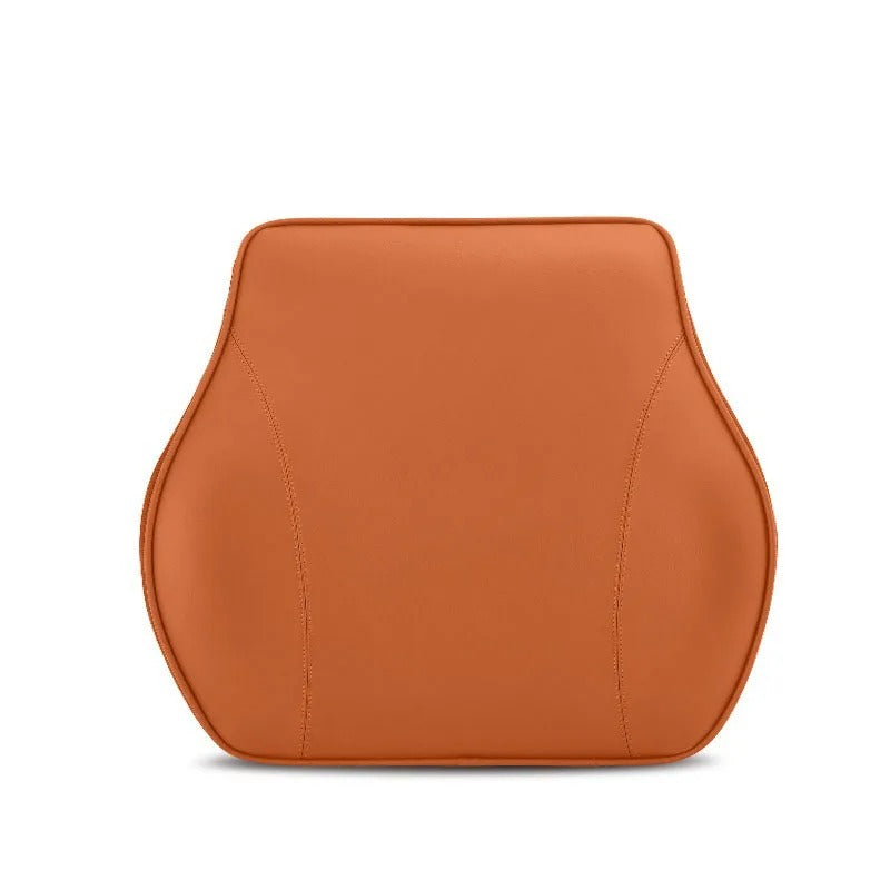 Premium Nappa Leather Car Neck Pillow & Lumbar Cushion – Breathable Universal Seat Accessories - Delicate Leather