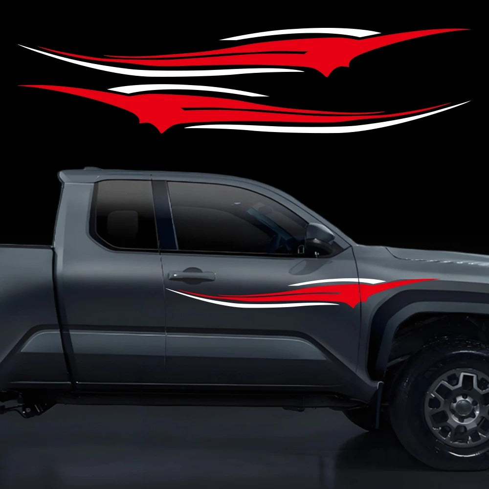 130 × 14cm Truck Side Decal – PVC Vinyl Door & Side Skirt Graphic Sticker - Delicate Leather