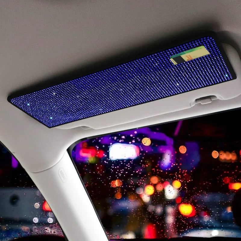 Bling Rhinestone Car Sun Visor Extender – Glare Shield with Card & Ticket Holder