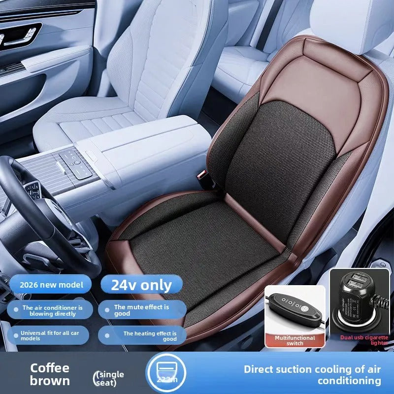 Universal Car Seat Ventilation Cover – Breathable Cooling Cushion for Summer Comfort - Delicate Leather