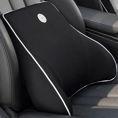Memory Foam Car Neck & Lumbar Support Cushion – Soft Washable Seat Pillow Set - Delicate Leather