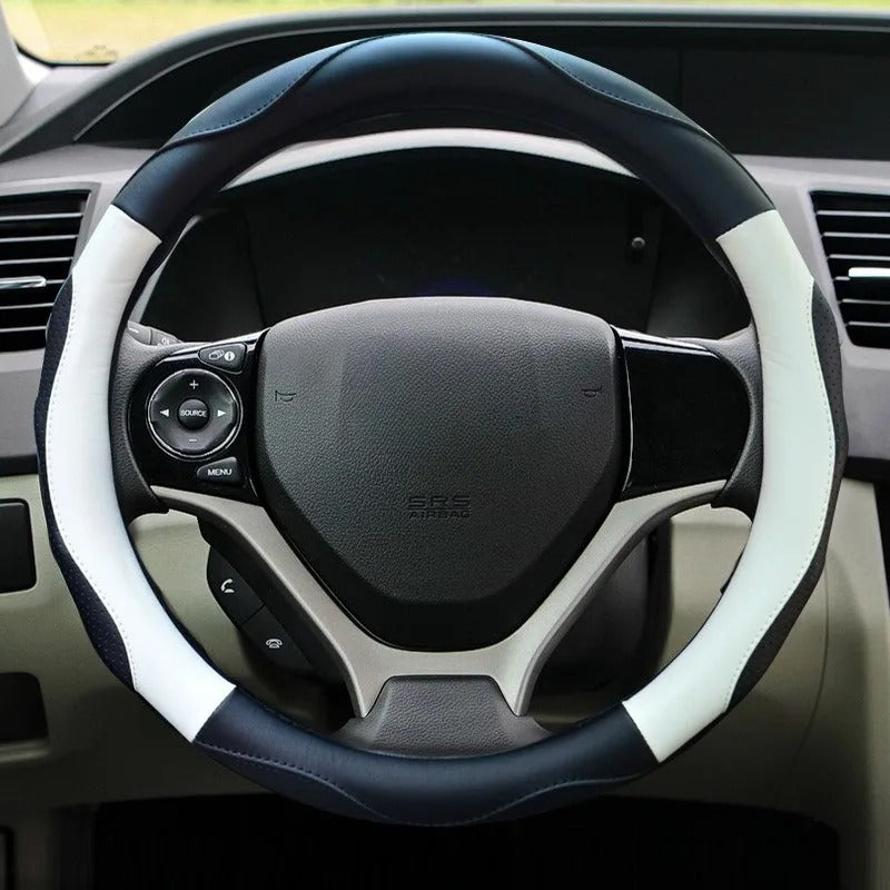 Universal Microfiber Leather Steering Wheel Cover 38cm – Non-Slip Car Steering Wheel Protector for All Seasons - Delicate Leather