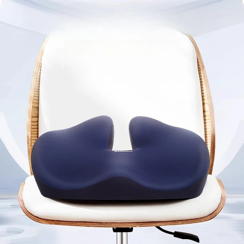 Memory Foam Wedge Seat Cushion – Contoured Chair Pad for Office, Home & Car - Delicate Leather