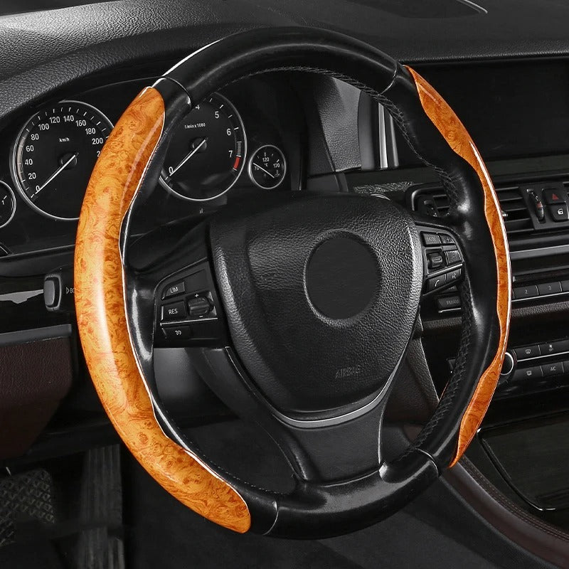 Universal Carbon Fiber Steering Wheel Cover – Lightweight Sport-Style Interior Grip - Delicate Leather