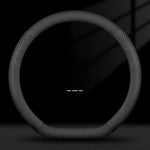 Nappa Leather Car Steering Wheel Cover with Silicone Non-slip Lining - Delicate Leather