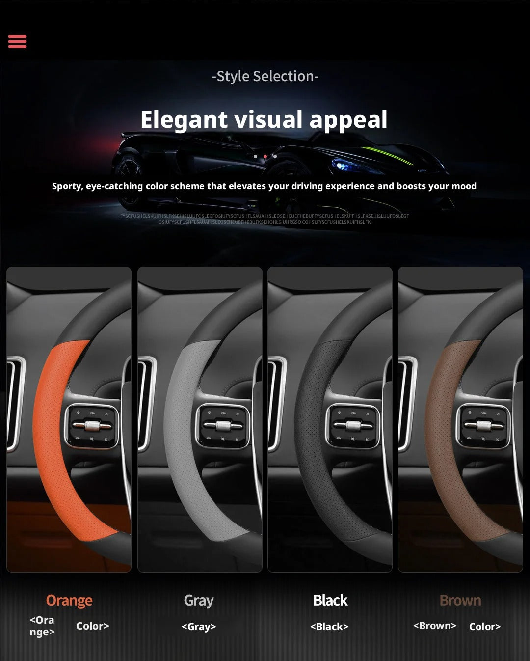 Minimalist Car Steering Wheel Cover – Universal Anti-Slip Comfortable Grip - Delicate Leather