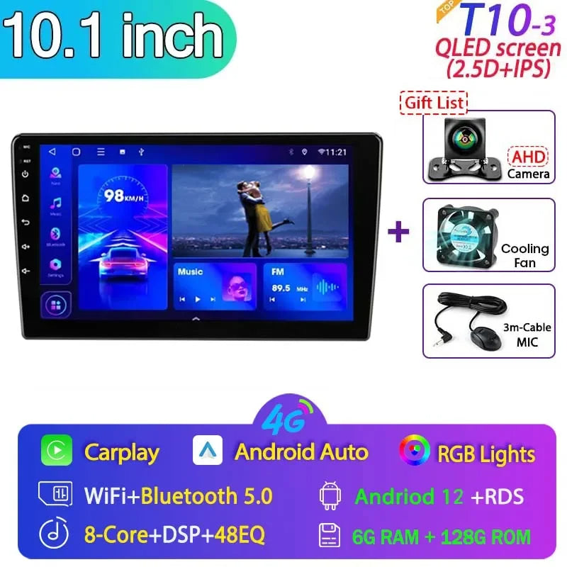 Universal 2Din Android 12 Car Radio – 9"/10" Head Unit with CarPlay, GPS Navigation, and Multimedia 24