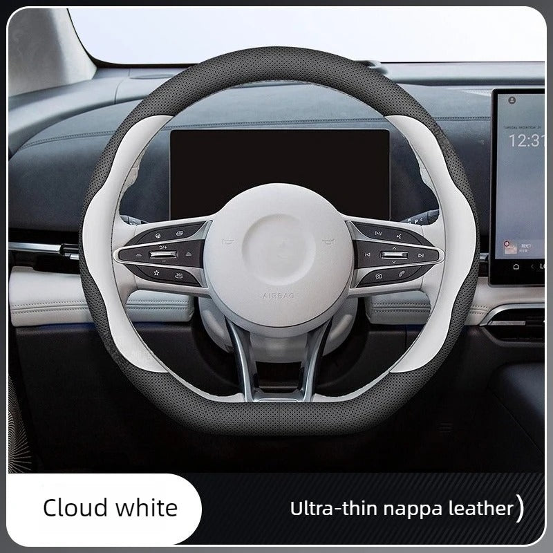 Custom Fit Leather Steering Wheel Cover – Non-Slip Interior Accessory - Delicate Leather