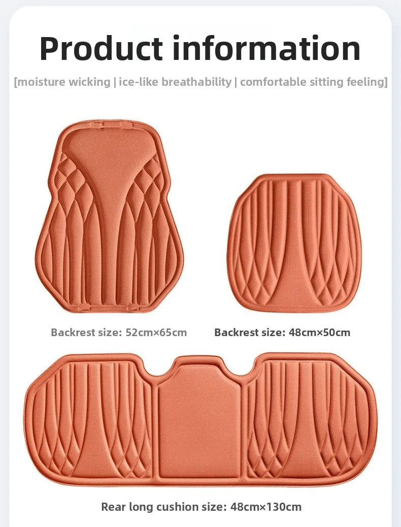 Breathable Latex Car Seat Cushion – Universal Non-Slip Cooling Seat Cover - Delicate Leather