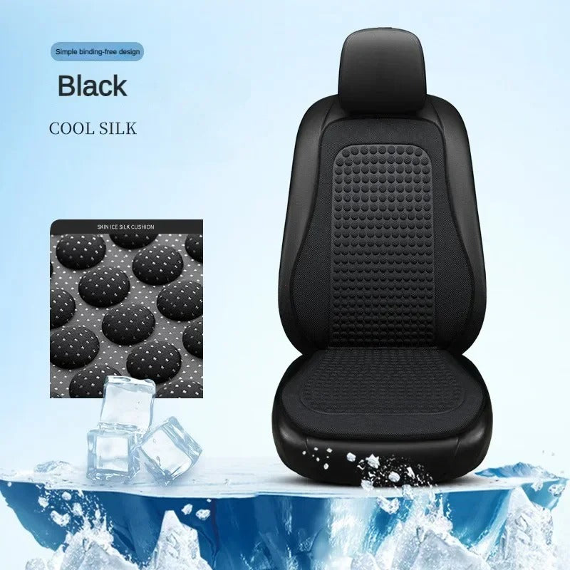 Ice Silk Car Seat Cushion – Breathable Universal Seat Cover with Memory Foam Padding - Delicate Leather  