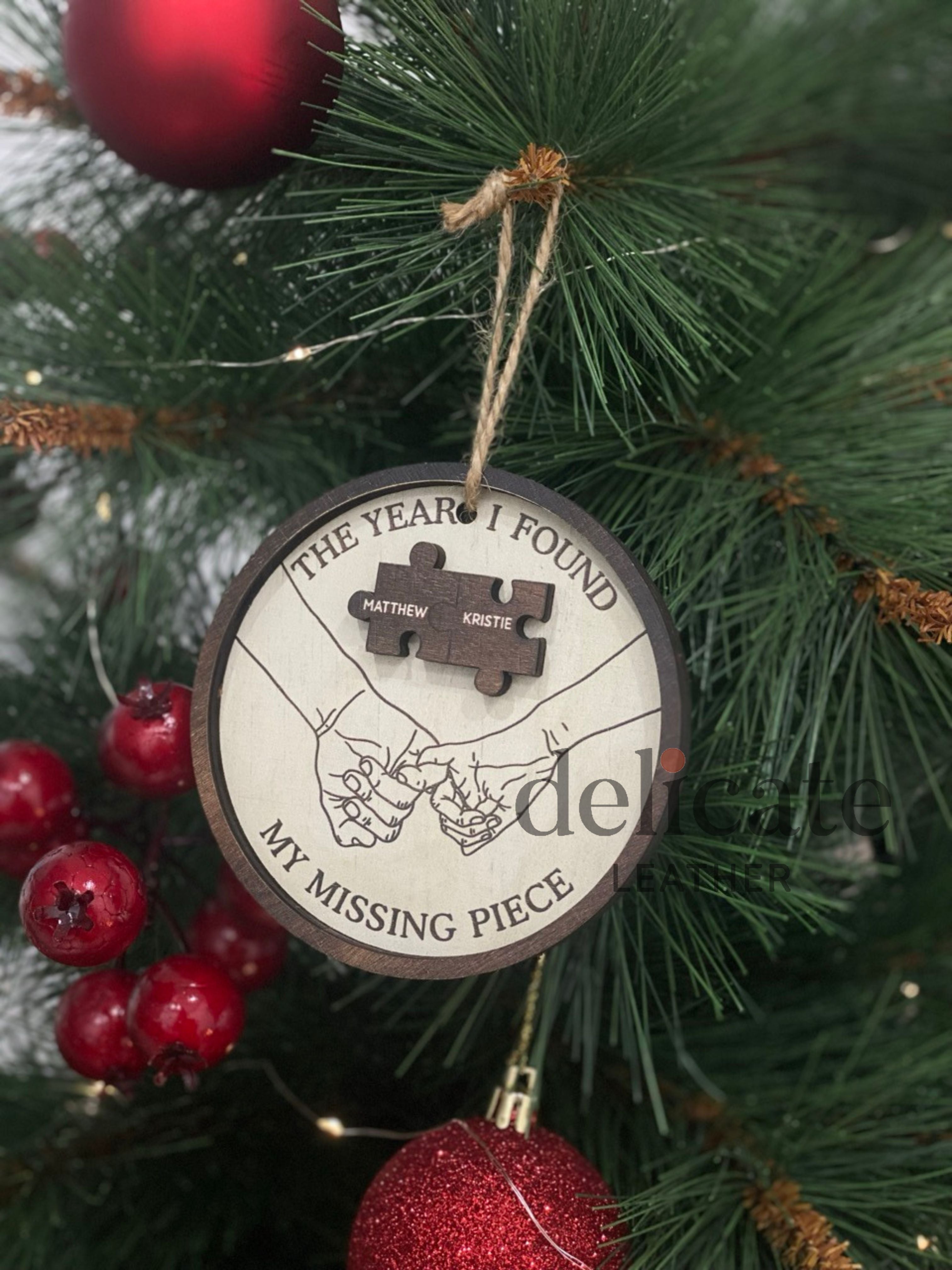 Personalized 2-Layer Couple Christmas Ornament – Crossword Puzzle Ornament, My Missing Piece Gift