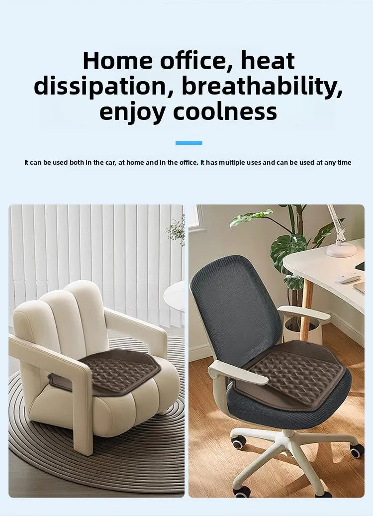 Gel Car Seat Cushion – Breathable Ventilated Non-Slip Universal Seat Pad - Delicate Leather  