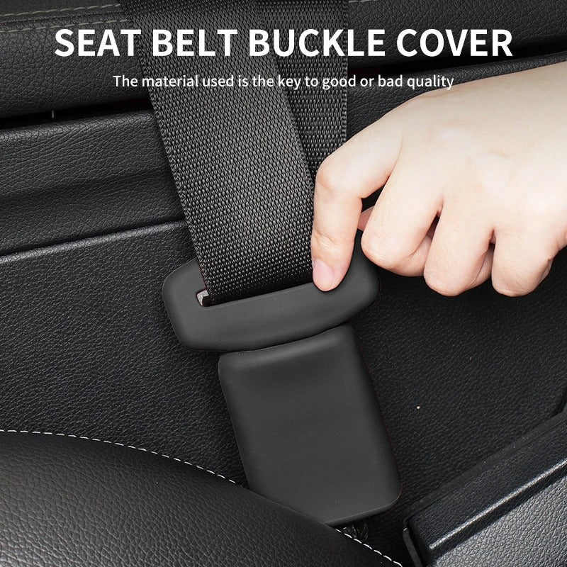 Car Seat Belt Buckle Cover – Silicone Anti-Scratch Interior Protector - Delicate Leather  