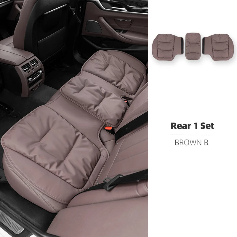 Universal Car Seat Cover Soft PU Nappa Leather, Anti-Skid, Protective Cushion and Back Pad for Automobile Interiors