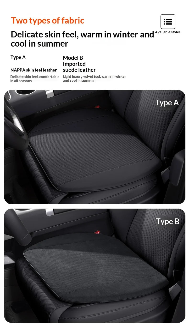 Breathable Car Seat Cushion – Universal Fit Seat Pad for Everyday Use - Delicate Leather  