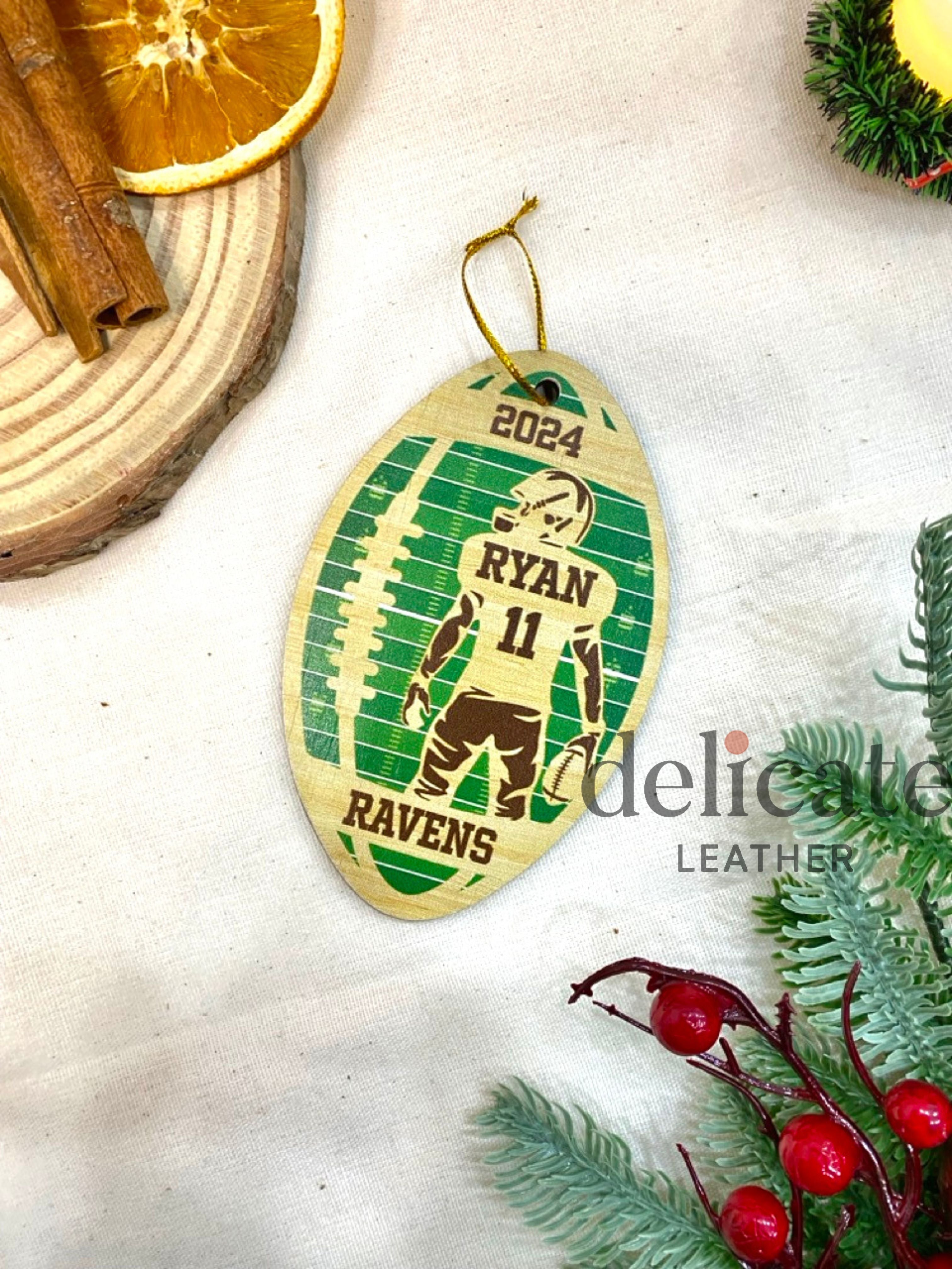 Custom 2D Football Player Ornament – Personalized Christmas Keepsake for Young Football Fans