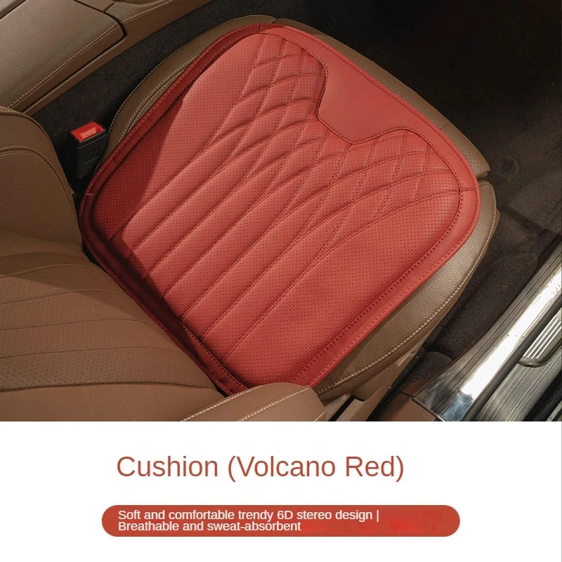 Universal Car Seat Cushion with Lumbar Support Leather Driver's Seat, Integrated Back Cushion