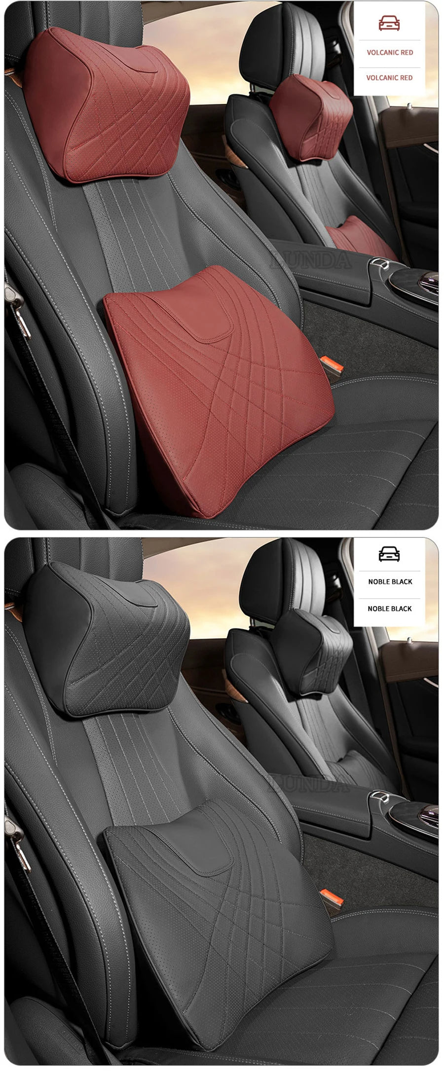 NAPPA Leather Headrest Car Neck Pillow Soft Seat Support, Universal Fit, Premium Car Accessory for Enhanced Comfort