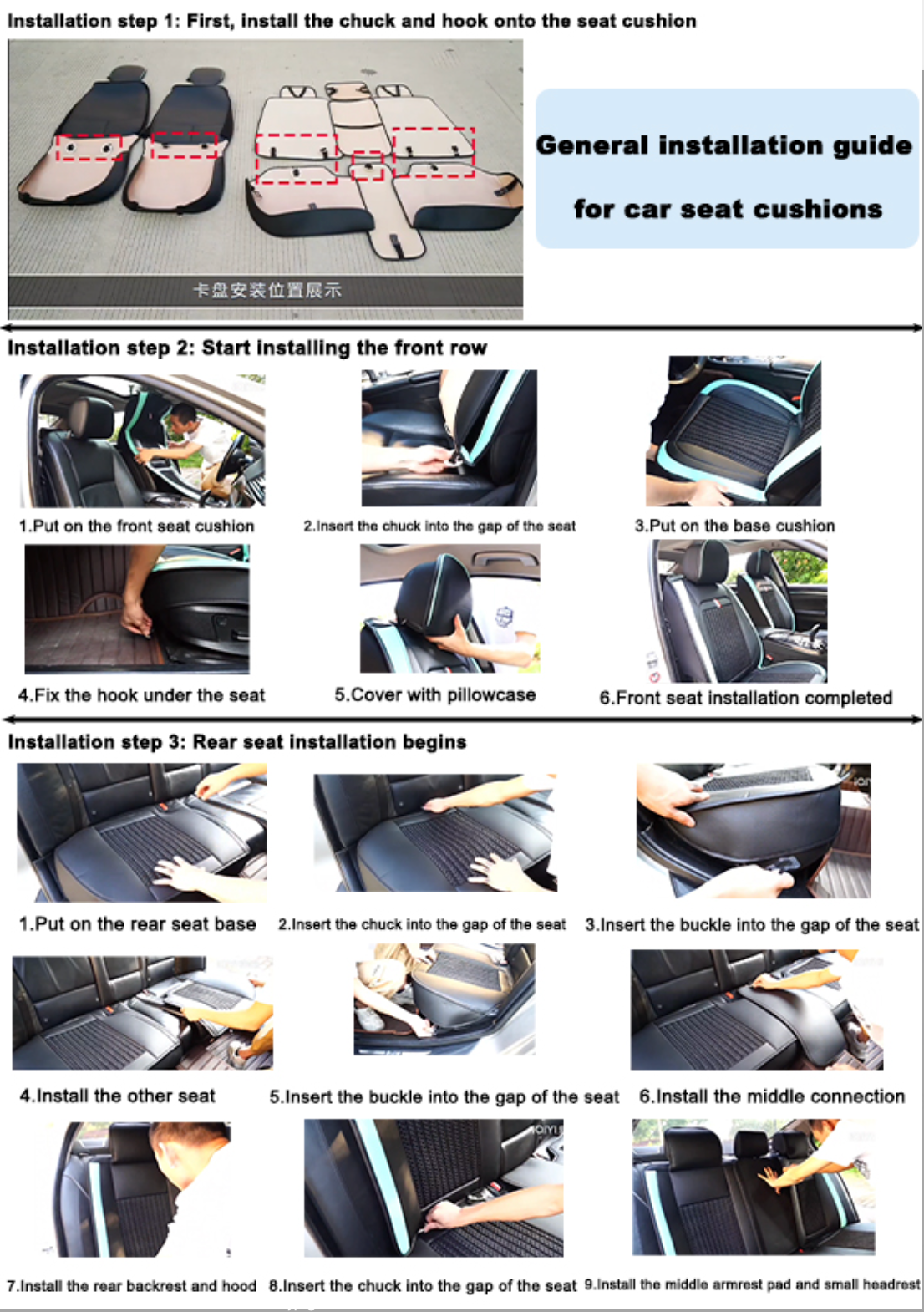 Delicate Leather Car Seat Covers Full Set, Custom For All Cars, Waterproof Leather Front Rear Seat Automotive Protection Cushions
