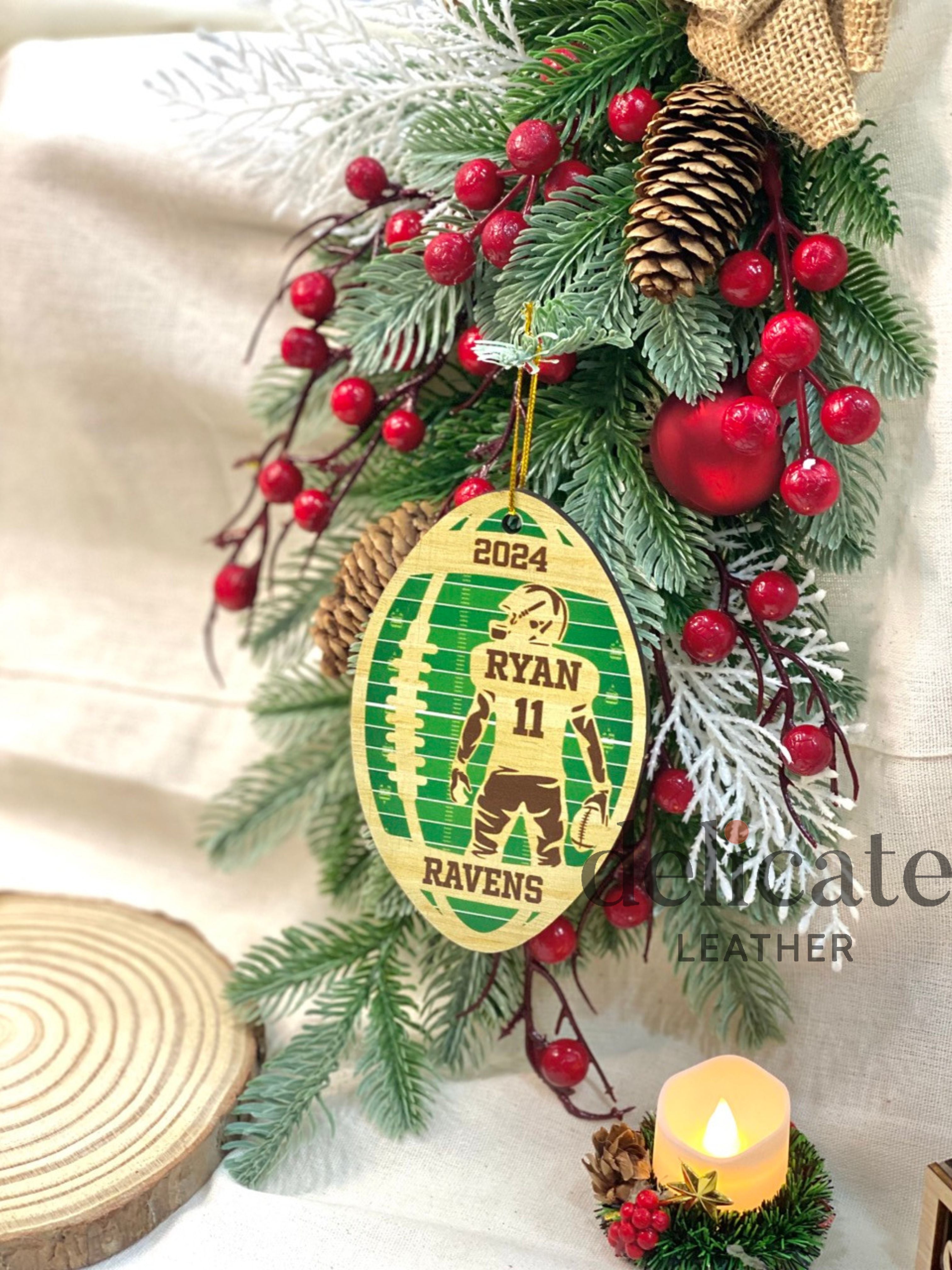 Custom 2D Football Player Ornament – Personalized Christmas Keepsake for Young Football Fans