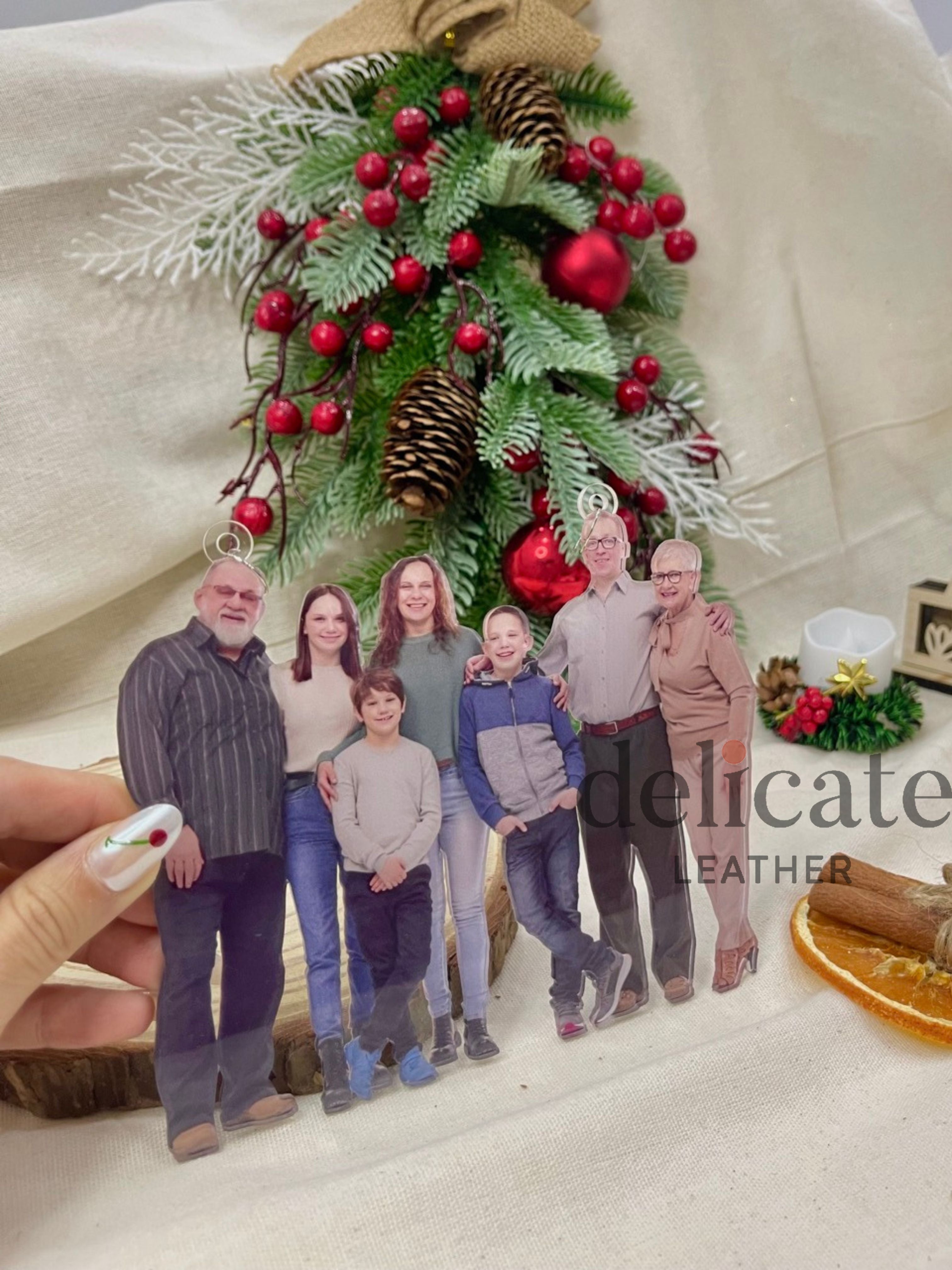 Meaningful Family Gift – Personalized Christmas Ornament Featuring Your Family Photo