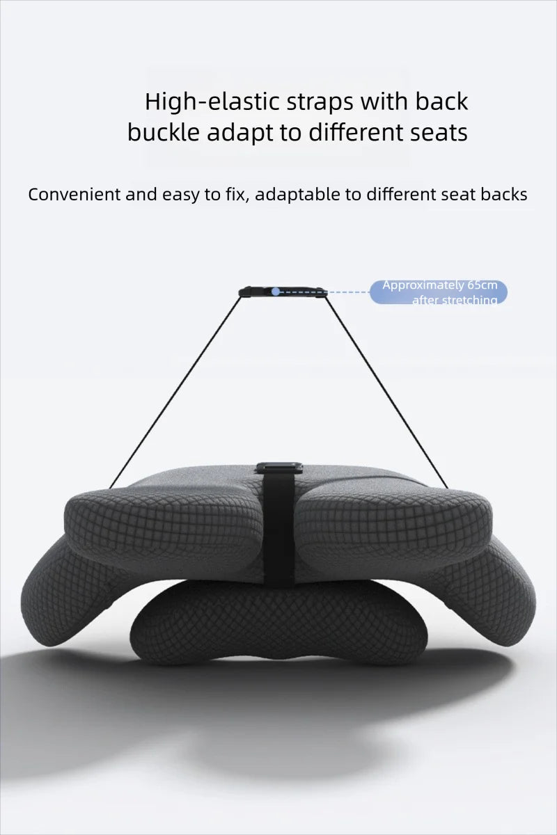 Orthopedic Memory Foam Seat & Back Cushion Set – Coccyx and Waist Support for Office Chair & Car - Delicate Leather  