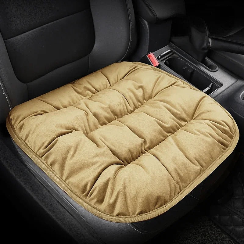 Fluffy Winter Car Seat Cushion – Warm Soft Memory Foam Seat Pad for Car, Office & Home - Delicate Leather