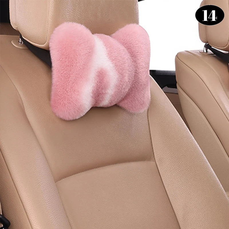 Universal Winter Faux Wool Car Seat Cover – Thickened Warm Plush Cushion, Soft Artificial Fur Interior Accessory - Delicate Leather  