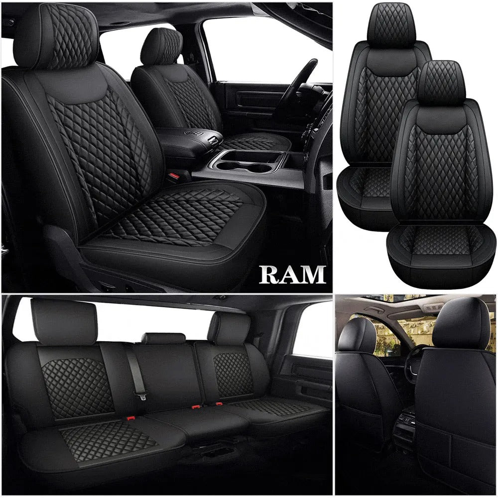 5-Seat PU Leather Car Seat Covers – Full Set for Pickup Trucks (2009–2021 Models)