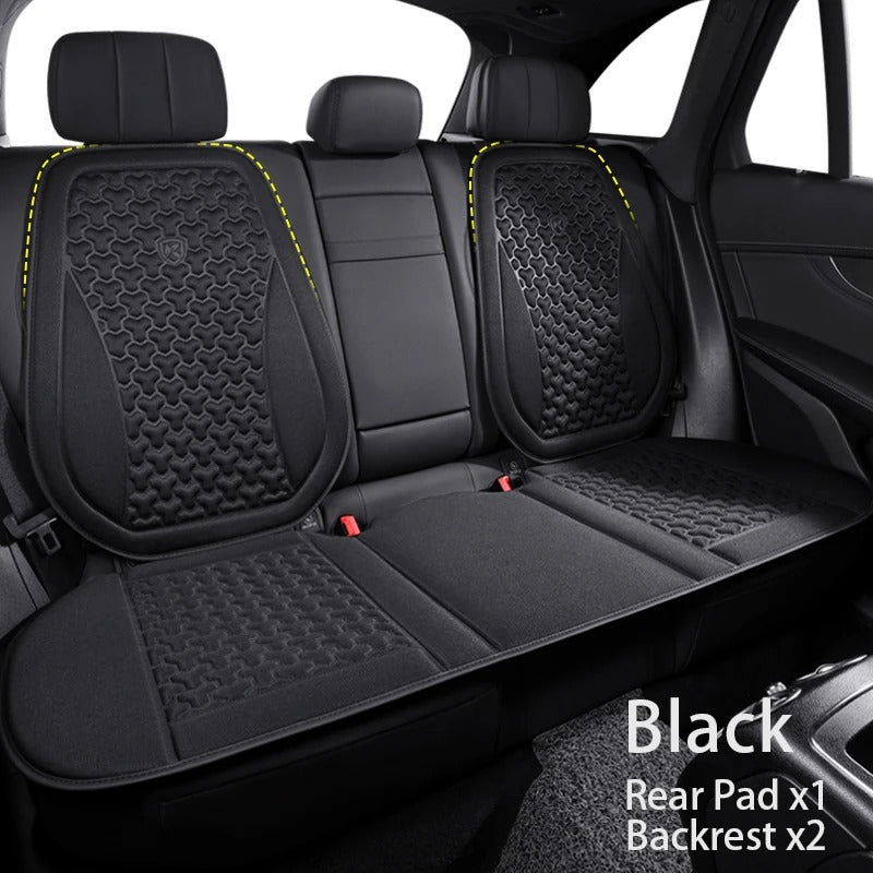 Universal 3D Breathable Car Seat Cover Set – Sweatproof Seat Protectors for Front & Rear Seats - Delicate Leather