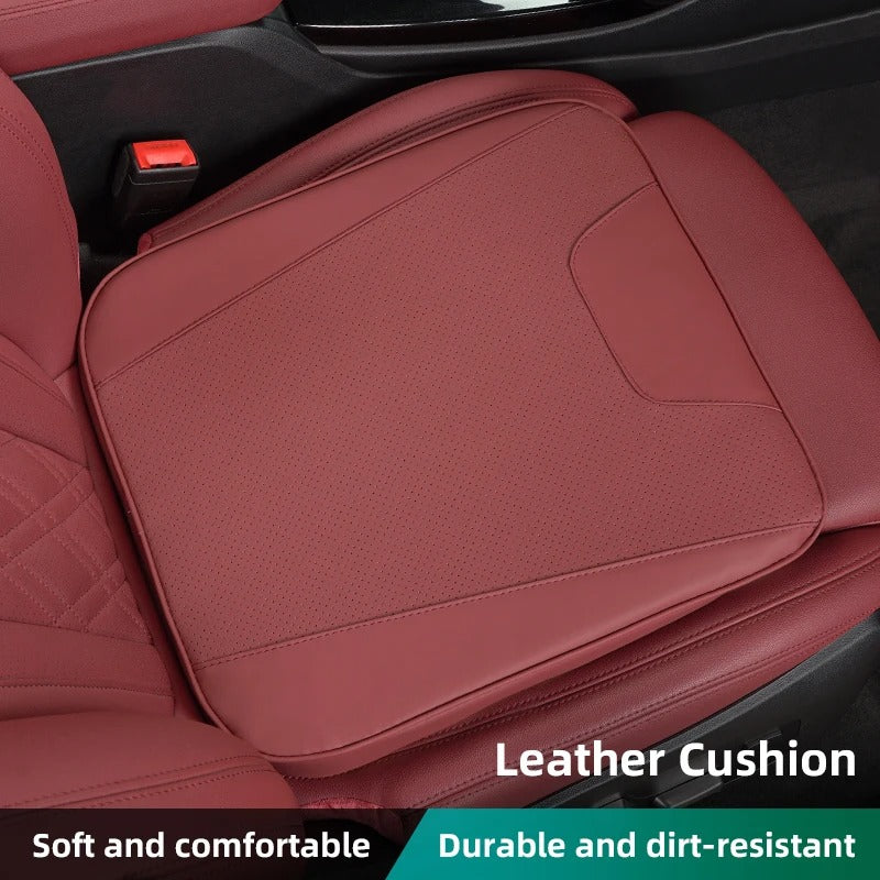 Nappa-Style Leather Car Seat Cushion – Universal Breathable Mat for Vehicle Interior - Delicate Leather  