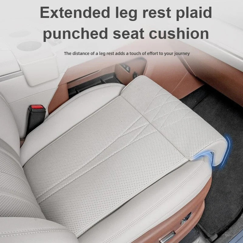 Driver Car Seat Extender - Leather Leg Support Cushion for Long Distance Driving - Memory Foam Knee Pad for Car, Truck, and Home Use - Delicate Leather