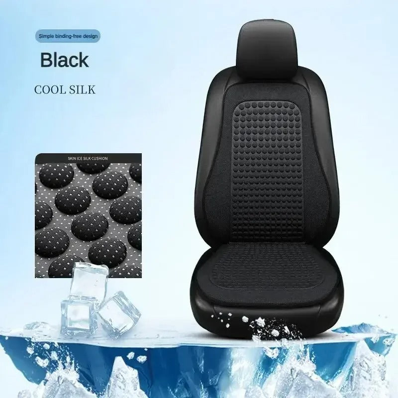 Ice Silk Car Seat Cushion – Breathable Universal Seat Cover with Memory Foam Padding - Delicate Leather  