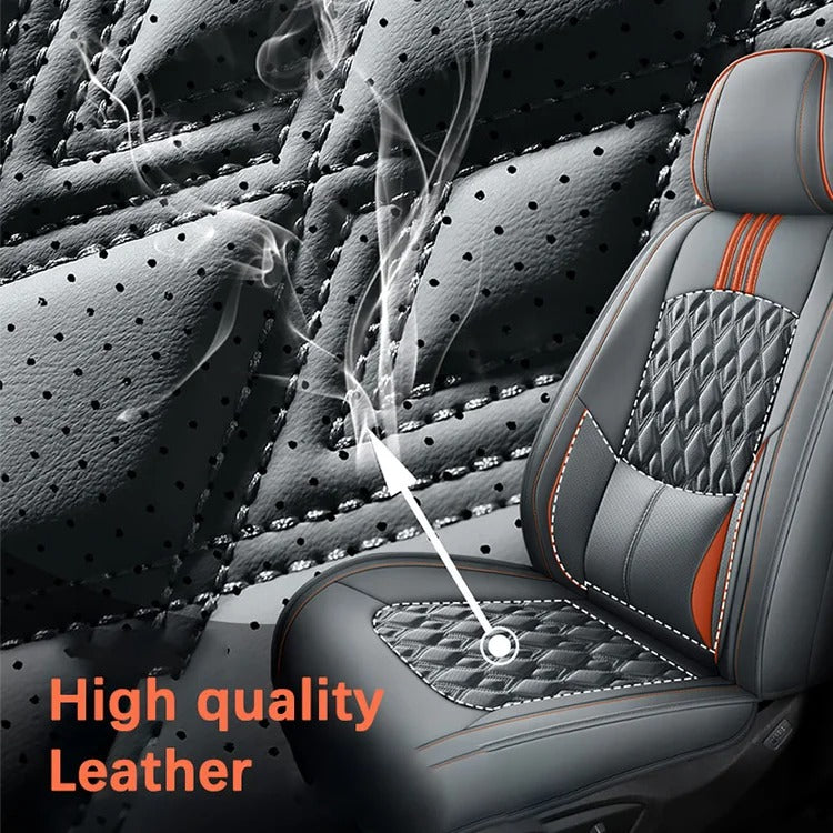 Universal Leather Front Car Seat Covers – Waterproof Breathable Memory Foam Seat Protectors - Delicate Leather