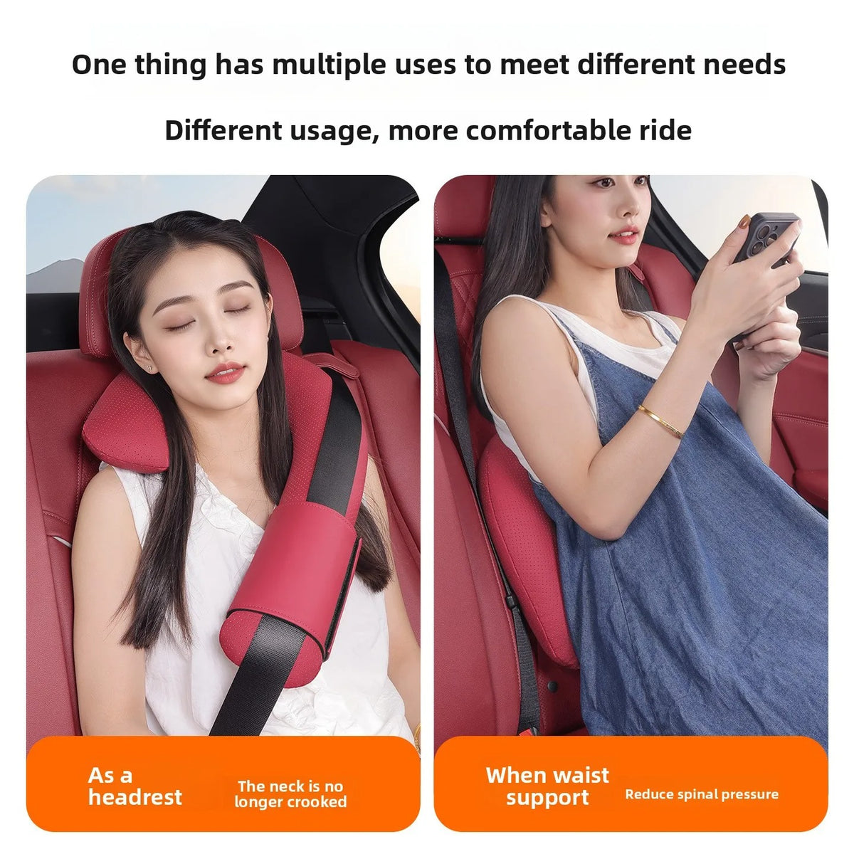 Car Headrest Neck Support Pillow – Soft Latex Seat Cushion for Vehicle Travel - Delicate Leather