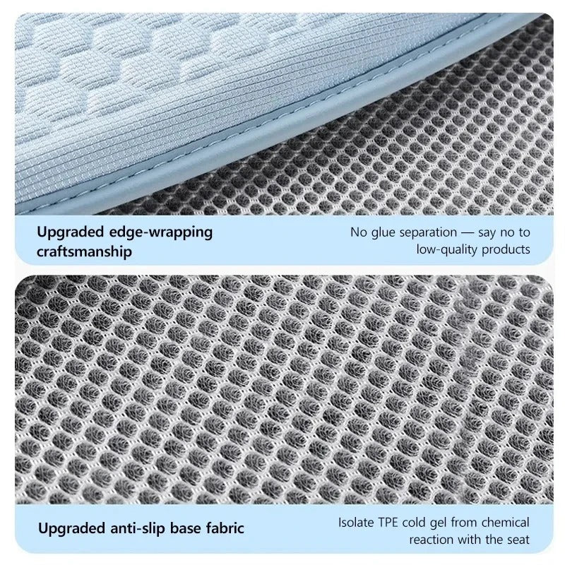 TPE Gel Seat Cushion – Breathable Honeycomb Cooling Cushion for Car, Office & Home - Delicate Leather  